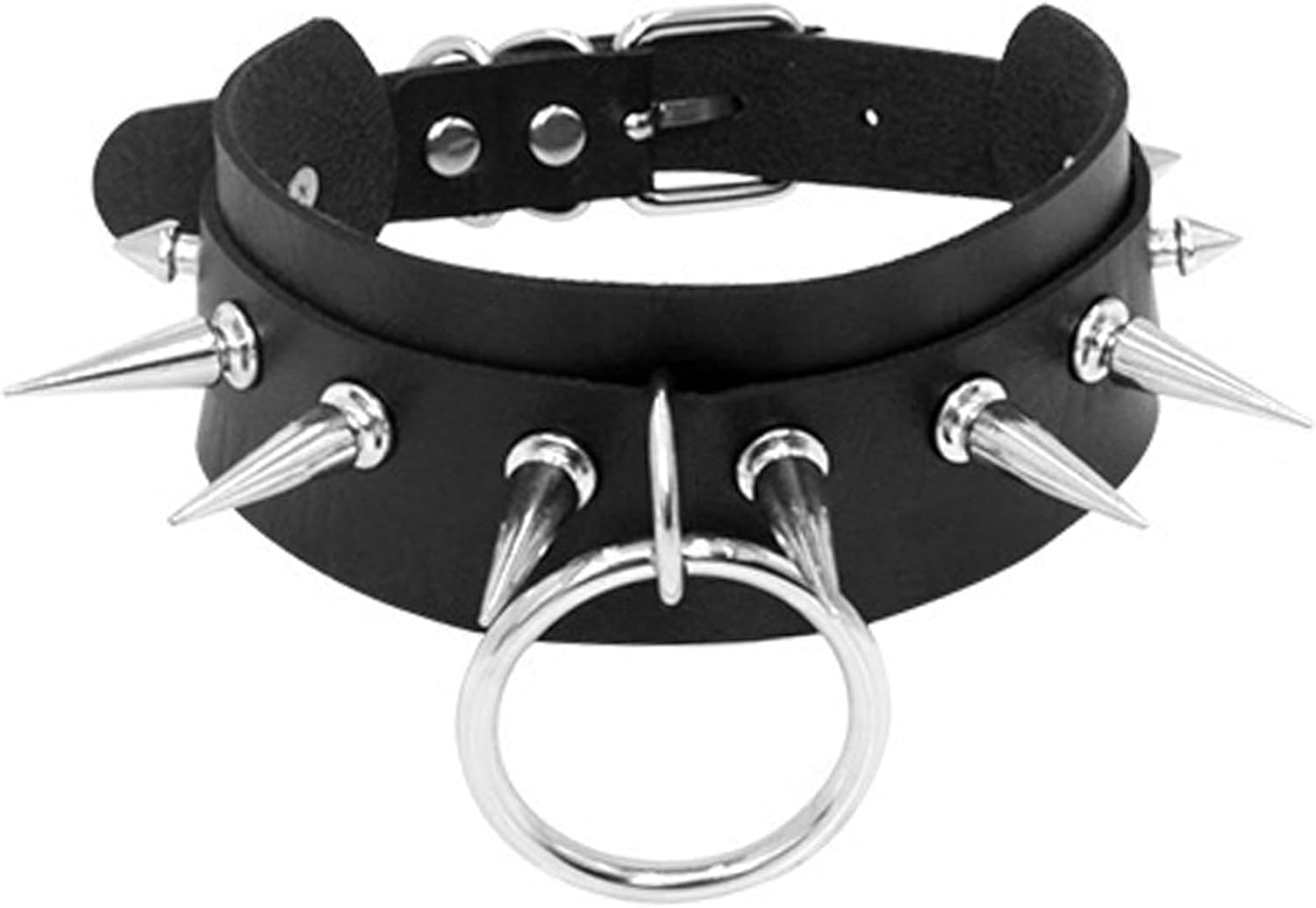 Edgy Punk Style Spiked Leather Choker and Bracelets Set Adjustable Gothic Collar with Matching Wristbands Vintage Jewelry Gift - Image 2