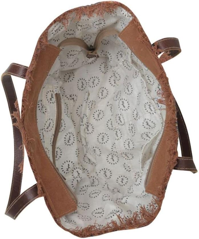 Myra Bag Floral Purses for Women - Cow Hide Bag, Genuine Leather and Canvas Floral Purse, Cowhide Flower Handbags for Women - Image 8