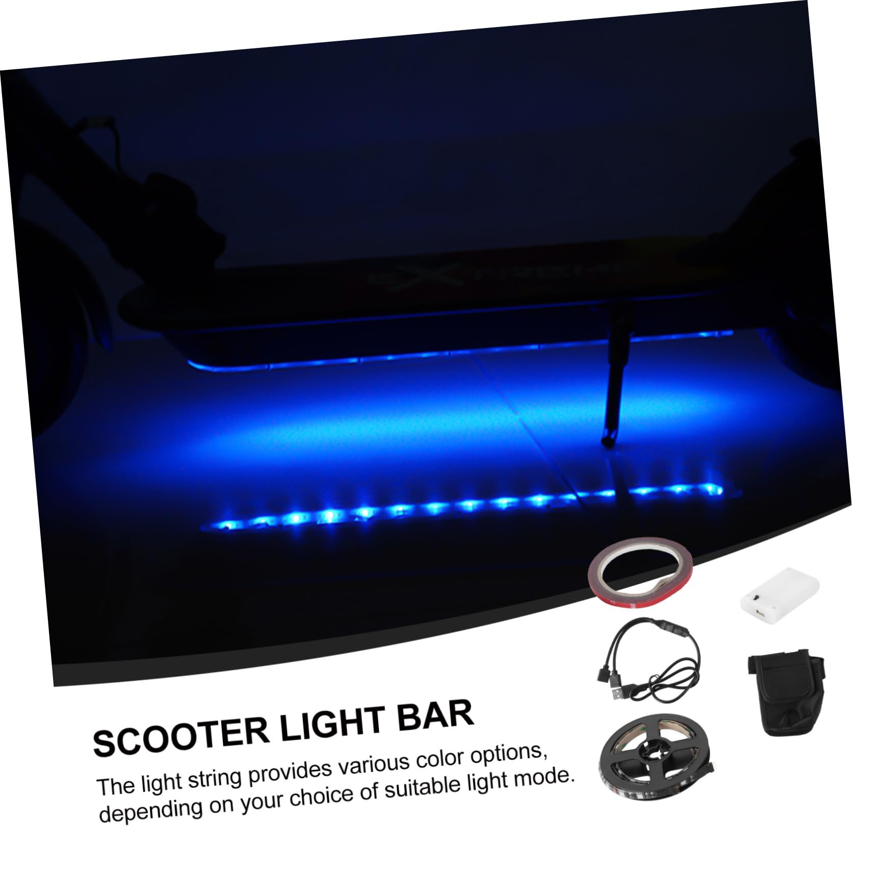 Abaodam Lot De 2 Trottinettes Électriques À LED pour Adultes avec Klaxon Éclairage De Guidon Hoverboard Skateboard Vélo Époxy Noir