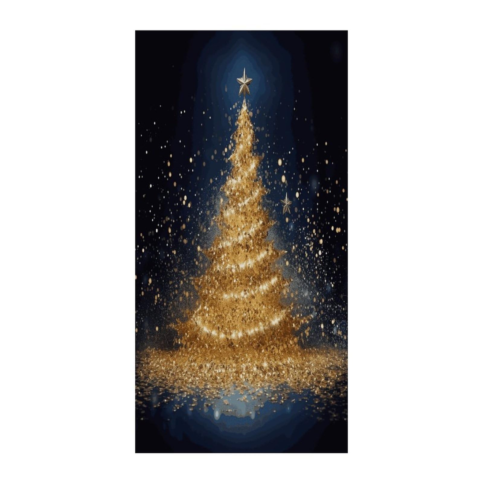 Fekiloot Style Golden Glitter Christmas Tree Door Curtain Room Divider Curtains