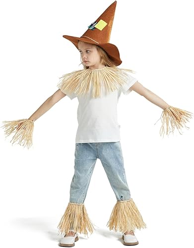 Miniatura 5 de Spooktacular Creations El juego de disfraz de espantapájaros de Halloween incluye sombrero de espantapájaros y falda de espantapájaros para niños,