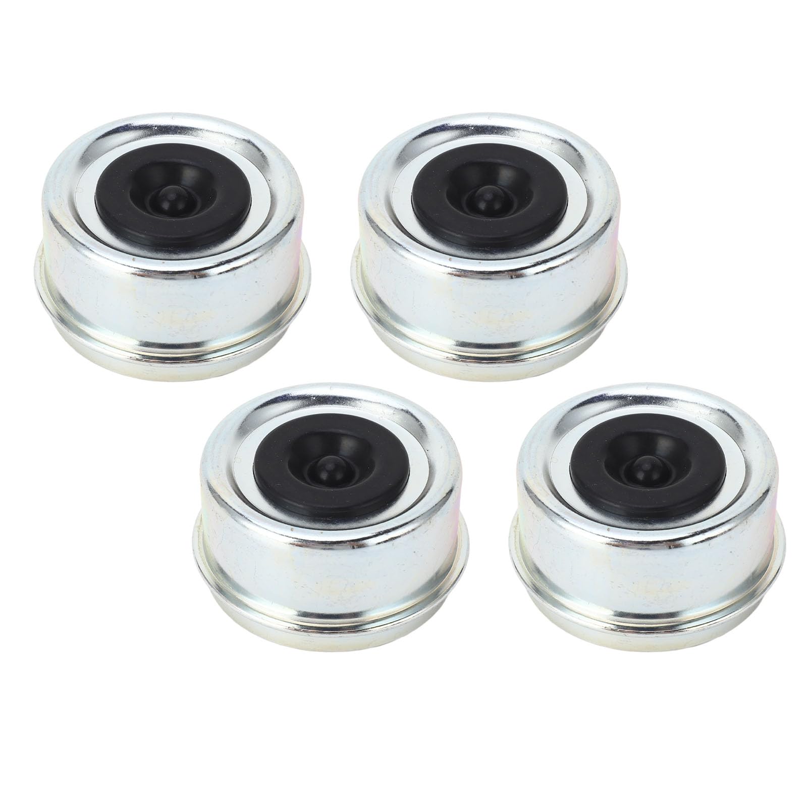 Lot de 4 Capuchons Anti-poussière pour Roulement de Remorque en Caoutchouc Métallique 62 Mm X 36 Mm pour Moyeux de Roue de 7 000 à 8 000 LB, Protège Les Roulements, Bouchon de Graisse pour