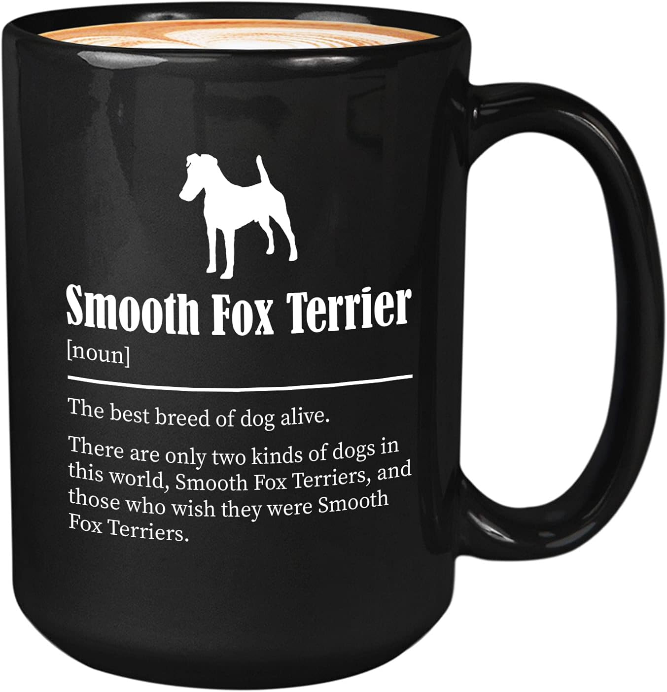 Bubble Hugs Dog Lover Coffee Mug 15oz Black - Smooth Fox Terrier - Dog Owner Pet Owner Animal Lover Dog Breed Definition Novelty Sweet Best Pet Poodle Bulldog Shepherd Husky