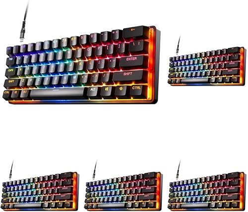 Vista 8 de SteelSeries Apex Pro Mini Teclado Hipermagnético para juegos - Actuación ajustable - Factor de forma compacto del 60% - RGB - Teclas PBT - USB-C