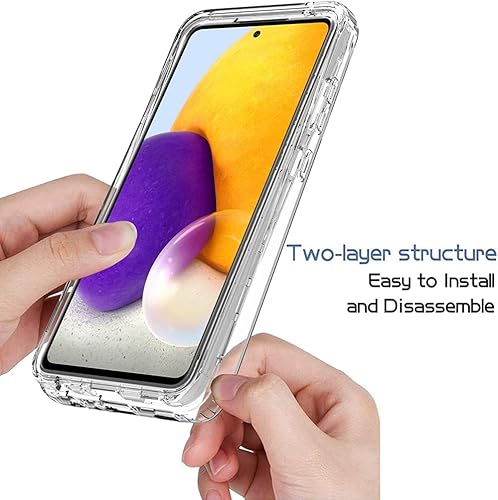 Miniatura 4 de Funda para Galaxy A72 5GGalaxy A72 4G, Samsung A72 5G Funda para niñas y mujeres, transparente de cuerpo completo, a prueba de golpes, carcasa de