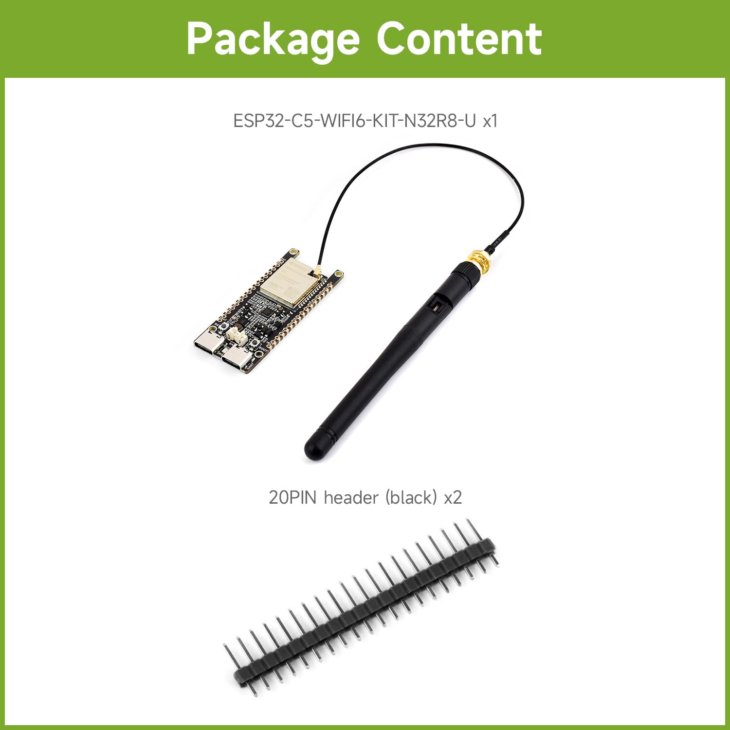 Waveshare ESP32-C5 Ontwikkelboard – Dual-band Wi-Fi 6 – BLE 5 – Zigbee – Thread – 16MB Flash – 8MB PSRAM – Voor IoT-gateways