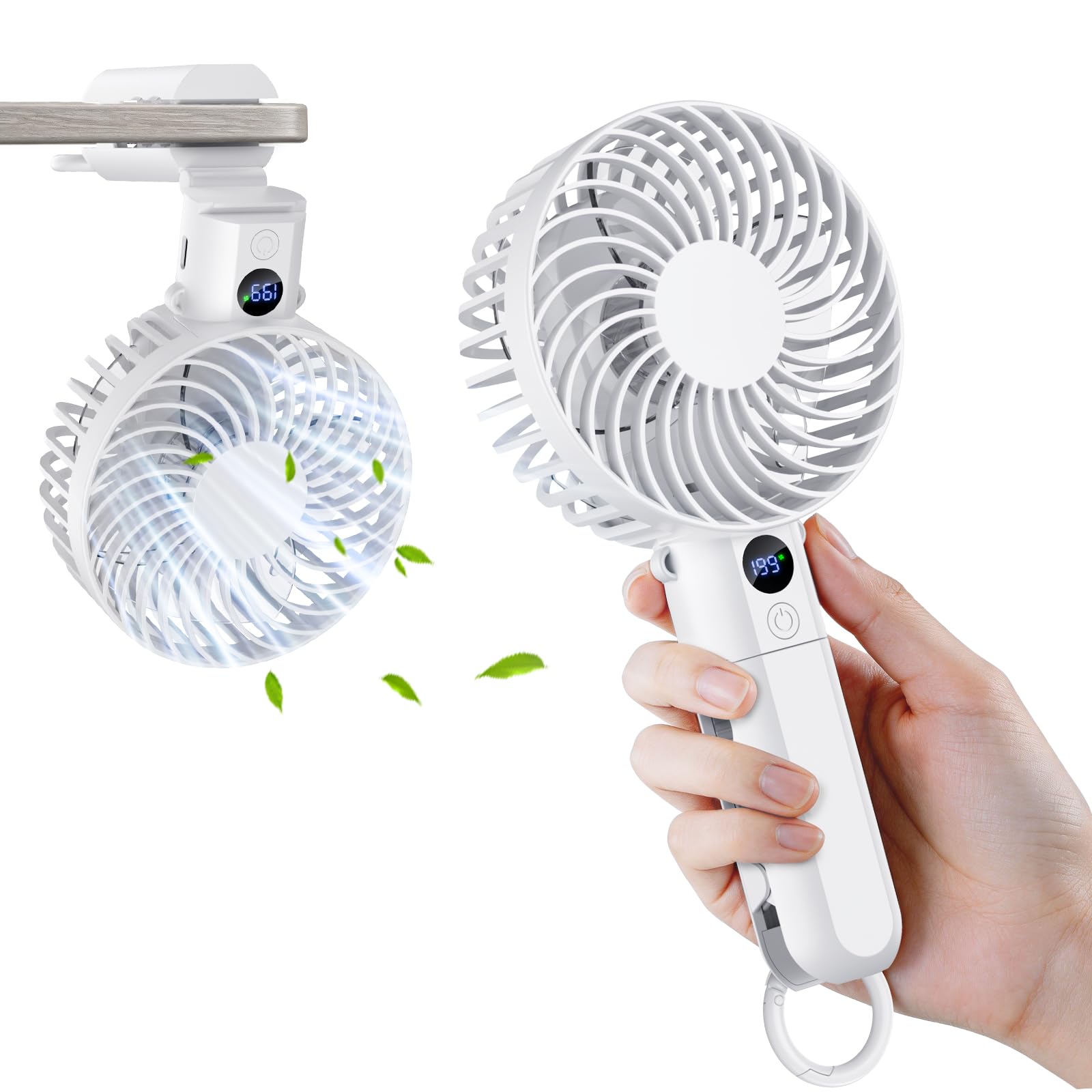 【Amazon 限定ブランド】ハンディファン 携帯扇風機 クリップ扇風機 大風量…