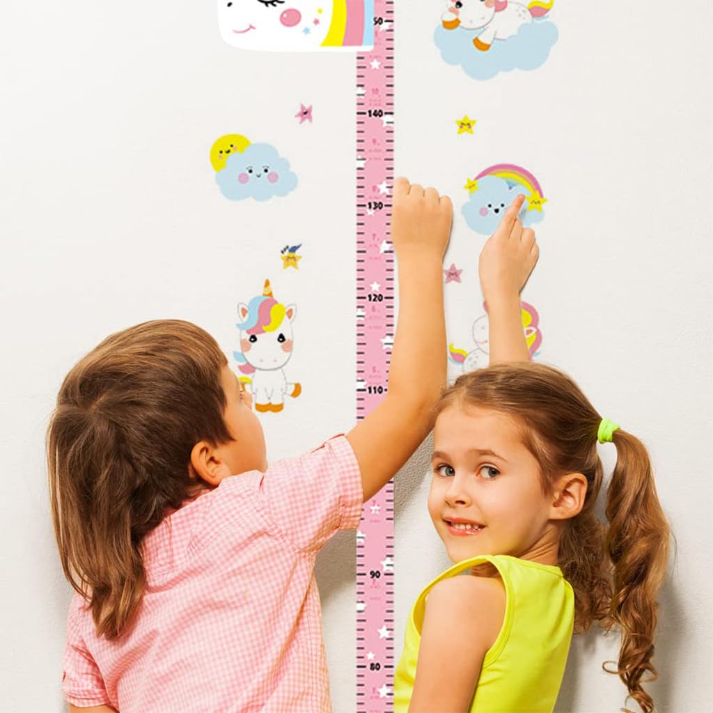 PATPAT� Height Growth Chart for Kids Room 70-180cm Height Ruler with Magnetic Cartoon Pink Unicorn Marker Height Growth Chart Kids Room Decor - Image 7 thumbnail