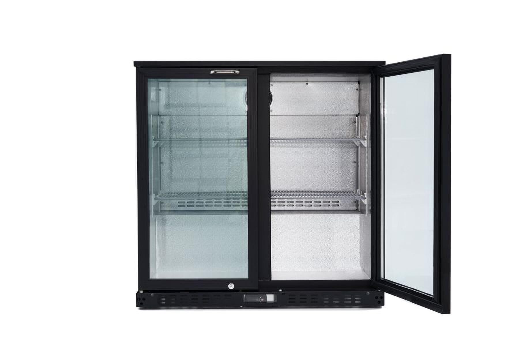 GastroHero Réfrigérateur d'arrière de bar noir - 208 l - porte vitrée - froid ventilé - ECO 230 | CHR Fournitures de la restauration