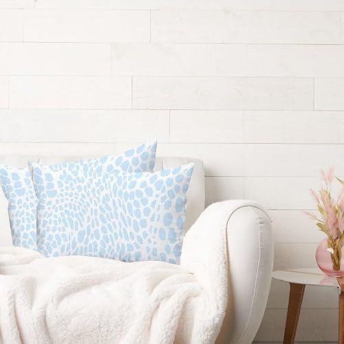 Miniatura 3 de Juego de 2 fundas de almohada corporal azul claro con estampado de leopardo y animales, fundas de almohada lumbares de antílope de 12 x 20 pulgadas,