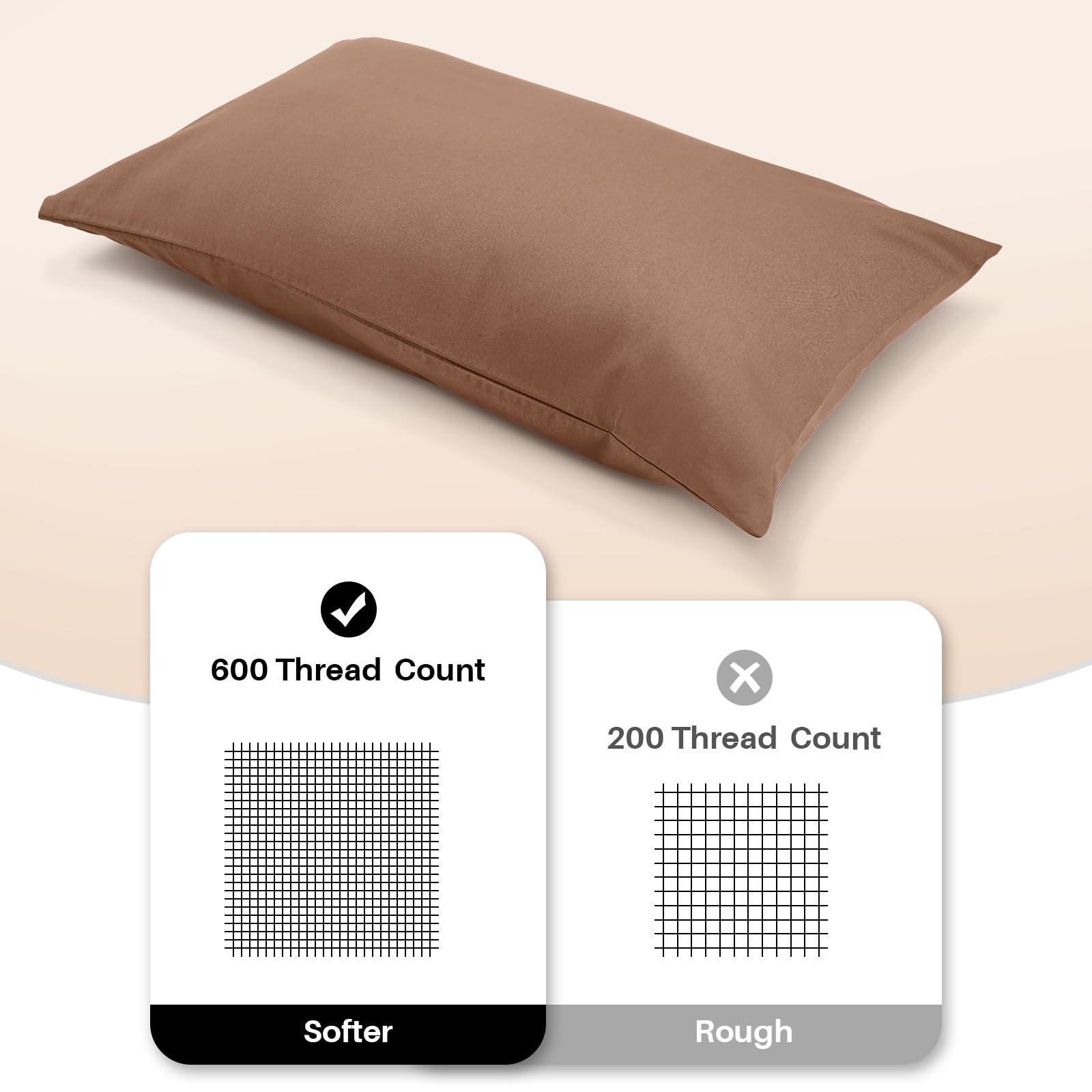 Warmstar Juego de 2 fundas de almohada 100 % algodón para niños pequeños, 600 hilos, 13 x 18 pulgadas, suaves y transpirables, funda de almohada de algodón de 33 x 45 cm con cierre de sobre, color