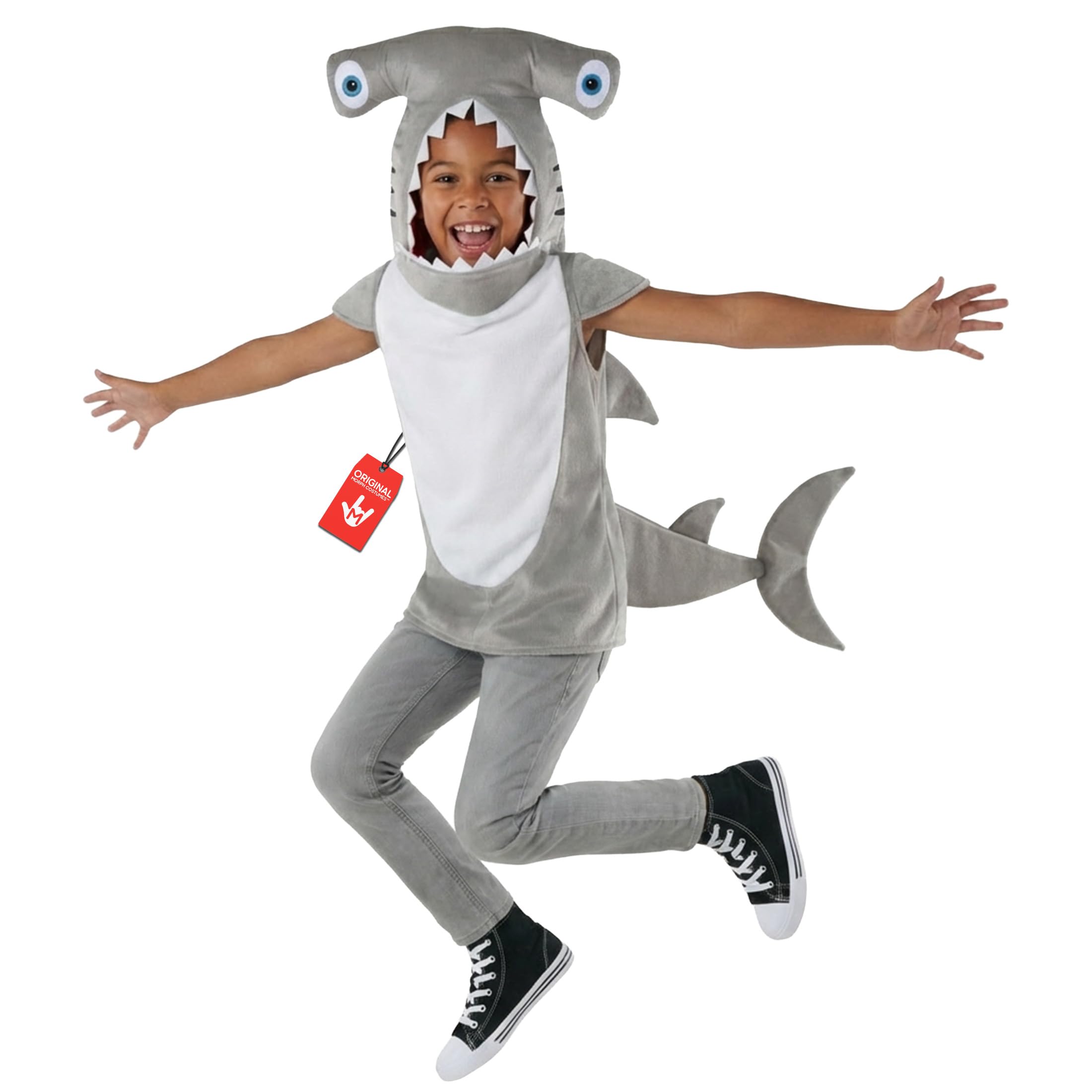 Morph Costumes Disfraz Tiburón Niño y Niña, Tiburón Martillo, Pez, Animales Marinos, Carnaval y Halloween