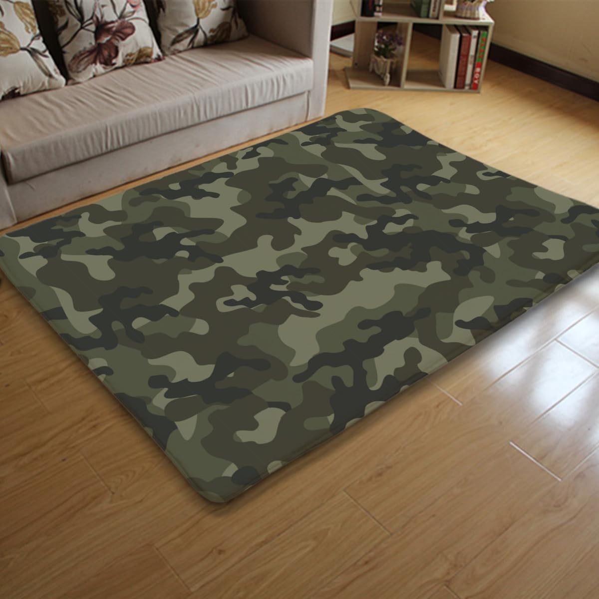 Amazon｜カーペット 迷彩柄 ラグマット 100×150cm 絨毯 フランネルラグ