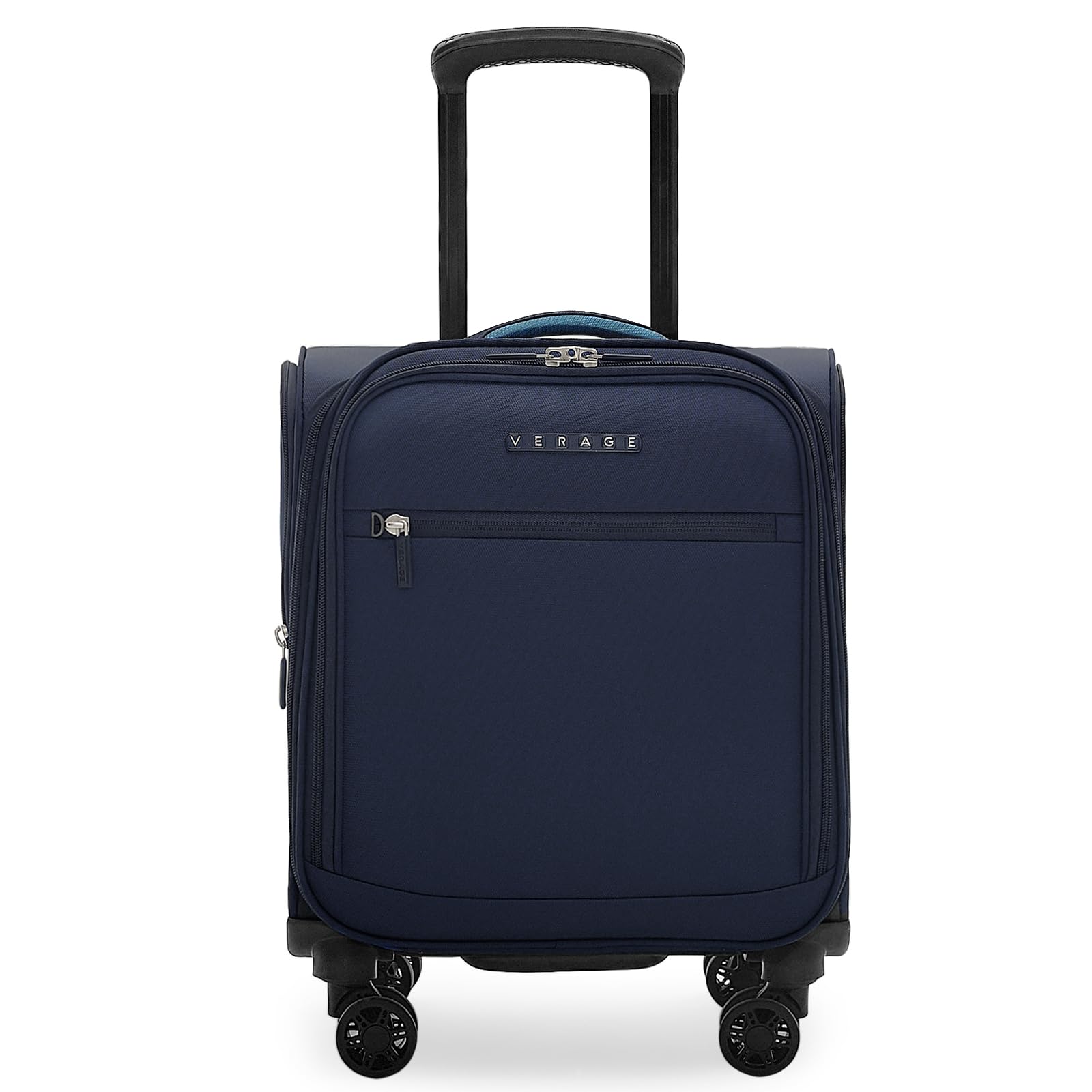 Verage 14.5 inch Underseat Carry On Luggage with Wheels, Navy Softside Small Suitcase Spinner Wheeled Rolling Travel Laptop Bag for Airlines Airplanes