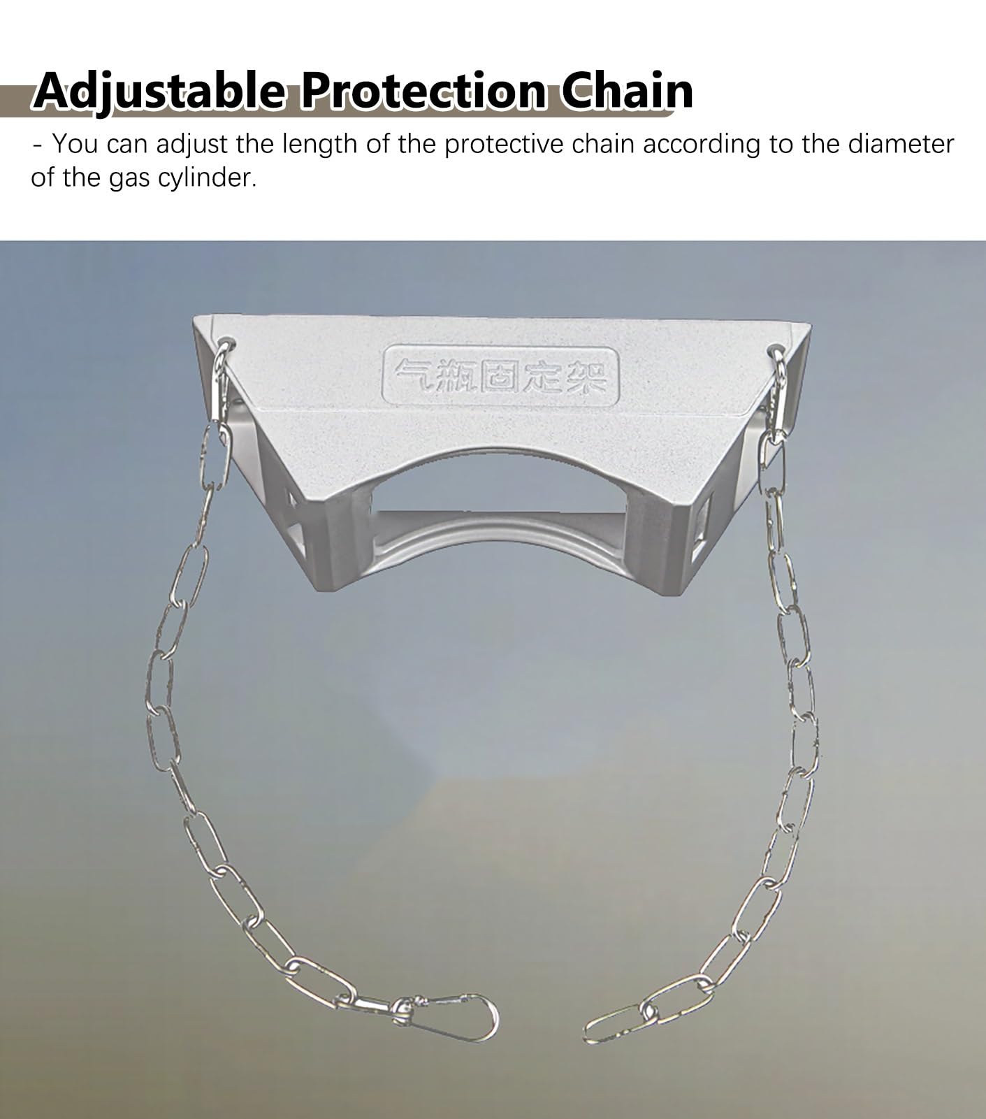 Portabotellas de Oxígeno Soporte de Pared para Tanque de Oxígeno de Aleación de Aluminio, Soporte para Cilindro de Gas con Tornillos y Cadena de Seguridad, Soporte para Cilindro de Oxígeno Médico