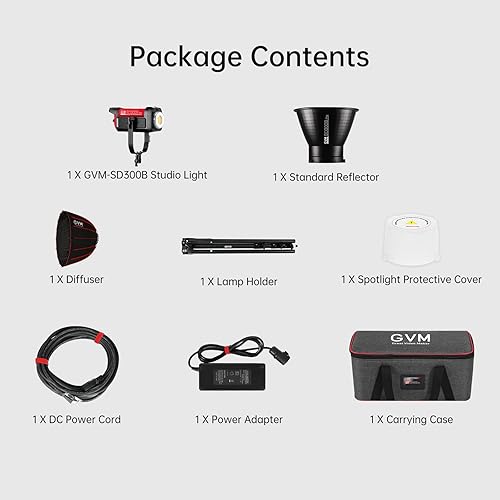 Miniatura 9 de GVM - Kit de luces de estudio bicolor de 300 W con montaje Bowens Softbox y soporte CCT 2700K  6800K CRI 97+ Iluminación continua para fotografía