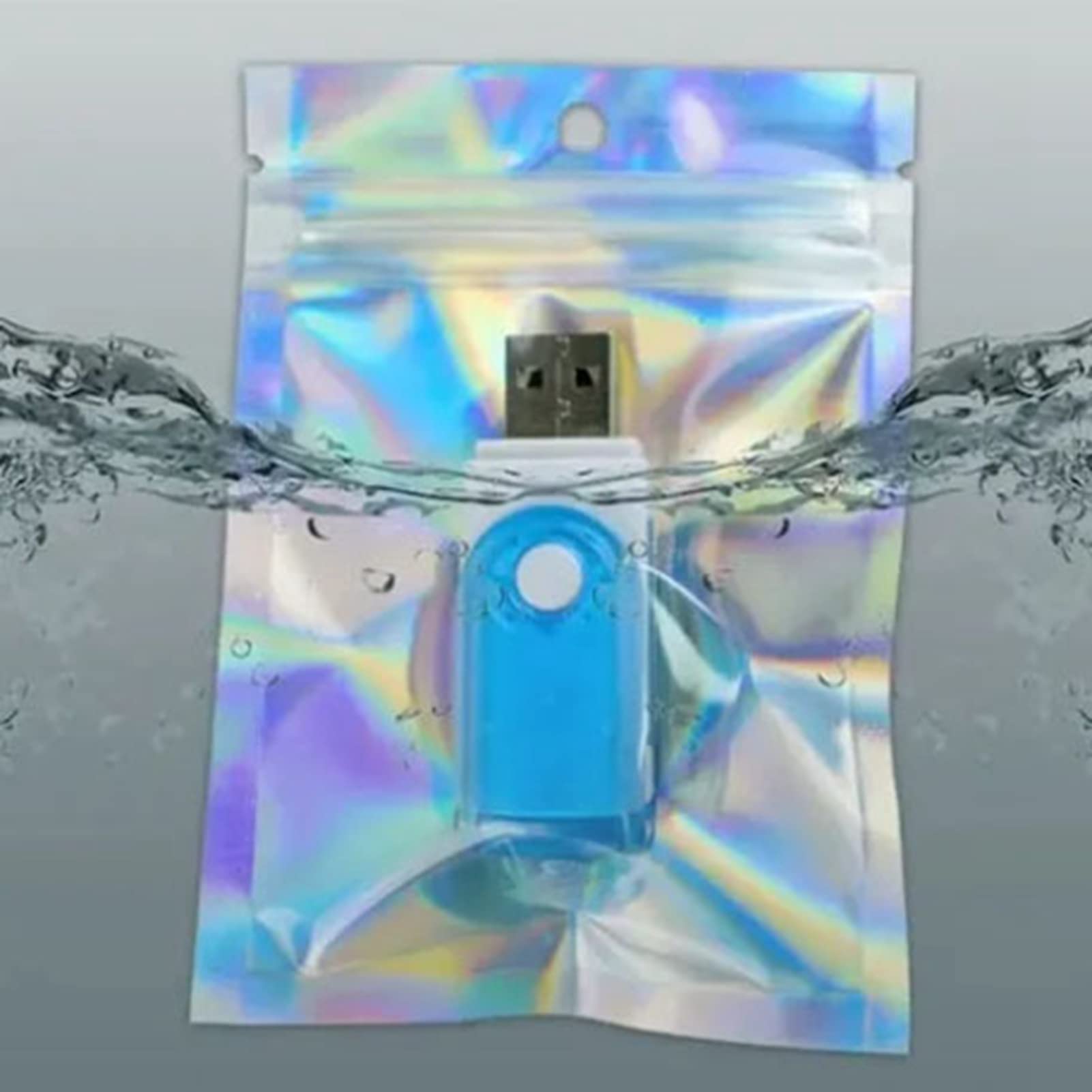100 Stuks Holografische Tassen, 9x12cm Hersluitbare Geurbestendige Zakken Hersluitbare Zakken voor Voedselopslag en Lipgloss Sieraden Wimperverpakking