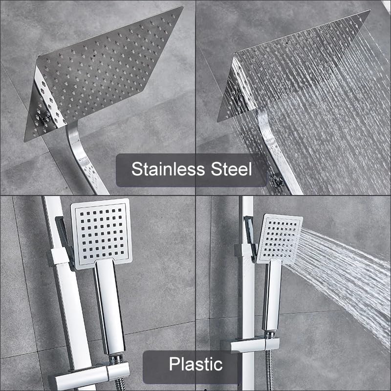Ensemble de douche 12 pouces anticalcaire avec mitigeur manche unique stable