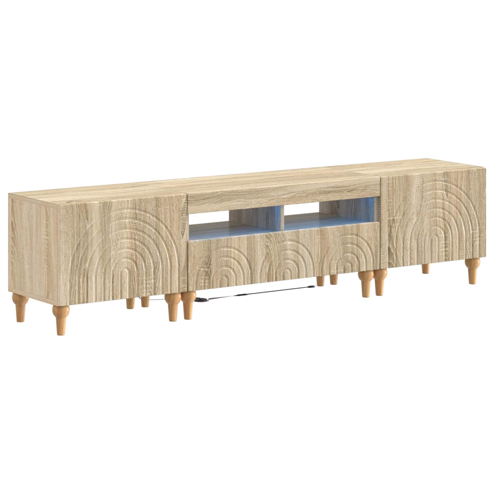 3 piezas de madera de roble Sonoma con puertas batientes