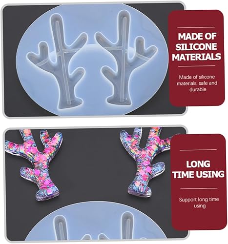Miniatura 2 de 9 Pcs Antler Mold Elk Antler Tuile Molds Silicone De para Gelatinas Silicone Molds Jeweled Hair Clips Molde De para Resina White Jewelry Antlers