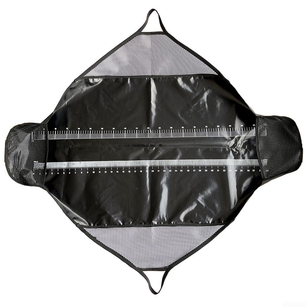 Besttoolifes Angelmatte zum Abhaken für Messschlinge, robuste PVC-Fischtasche mit Design, Zollwiege, Zentimeter, Lineal, faltbar, wasserdicht, eingebaut für Plus und Messung