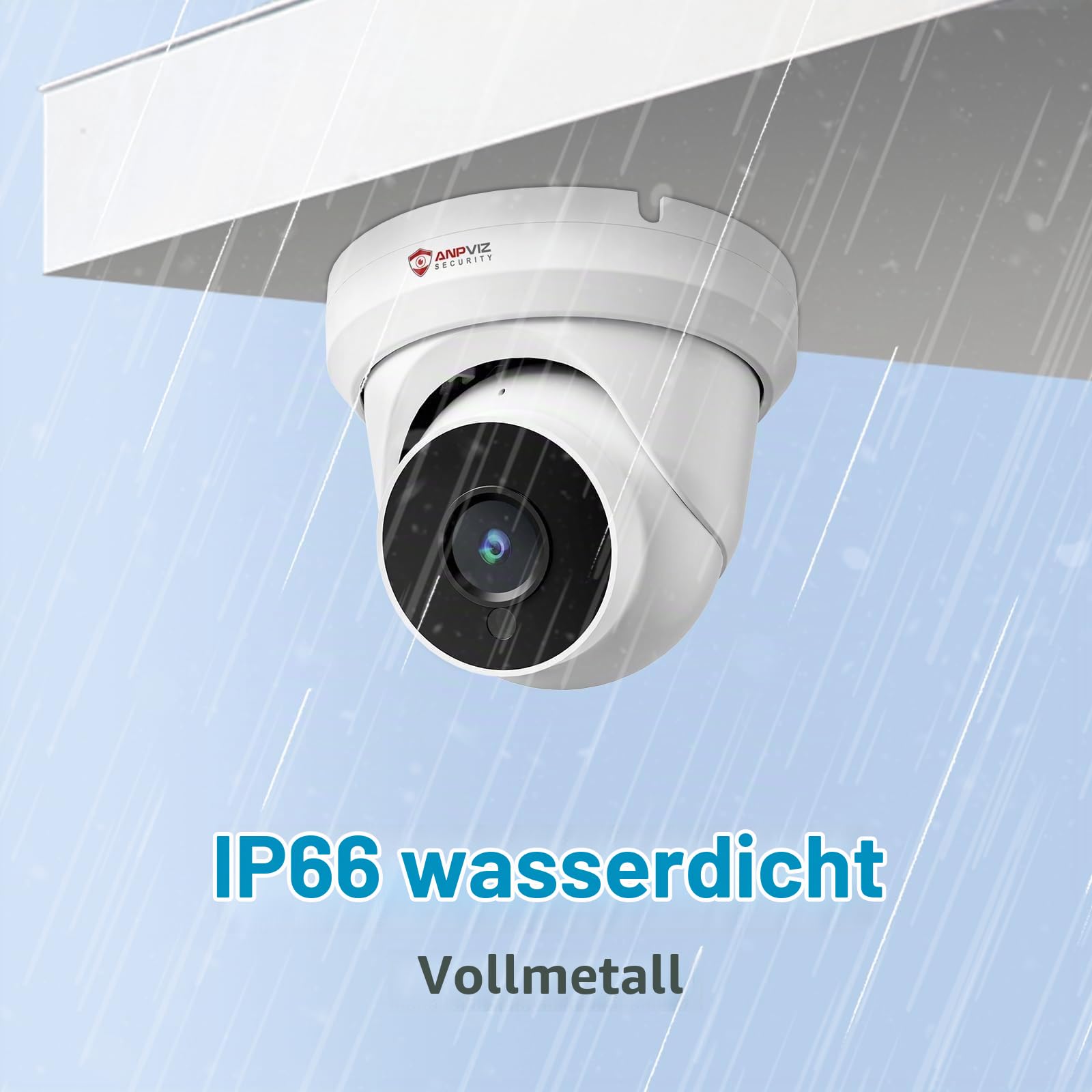 Anpviz 4MP HD PoE Kamera Outdoor, Dome Überwachungskamera Aussen | 30m IR Nachtsicht, Eingebauten Mikrofon, Bewegungserkennung, Fernzugriff, Vollmetallhülle, Kein Netzteil, IP66 (U Series)