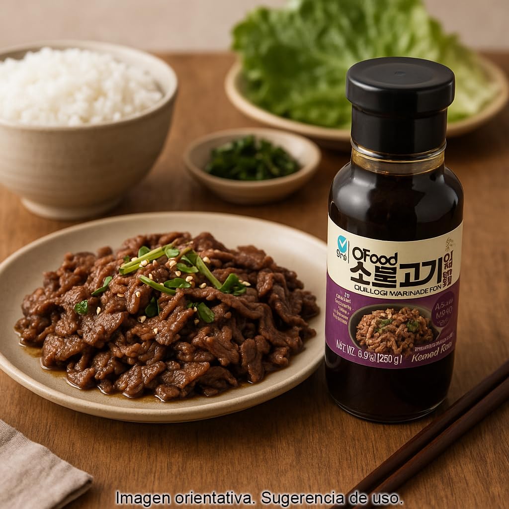 Bulgogi Marinado Coreano 280 g Salsa barbacoa coreana Adobo dulce-salado sin glutamato