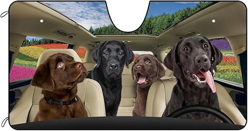 Miniatura 8 de Parasol para parabrisas delantero de automóvil para perro, Shih Tzu, hermosas flores, decoración para vehículo, reflector de rayos UV, protector