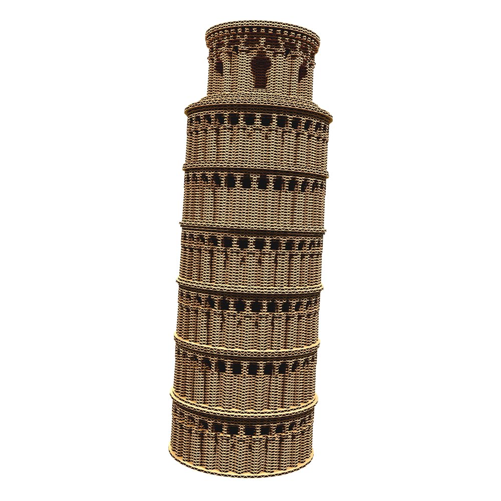 Tour de Pise Puzzle 3D en Carton – Maquette à Monter | 160 Pièces, 24 × 9 × 9 cm – Kit Sculpture DIY à Peindre, Matériaux Recyclés, Ados & Adultes, Idée Cadeau Déco