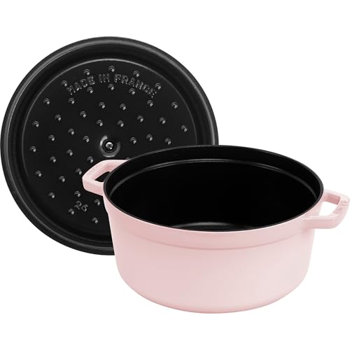 Image of Staub Cast Iron Round Cocotte 5.5-quart-Peony Pink