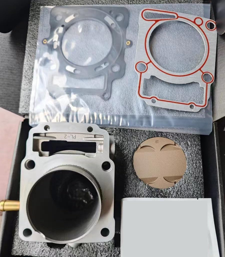 Zongshen CBS 300 increase to CBS 350 Motorcycle Cylinder Kit, 77mm Air Block with Piston, Gaskets, Rings for CBS 3500 Model, Gray Aluminum