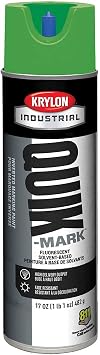 Quik-MarkTM Solvent-Based Fluorescent Neon Green Inverted Marking Paint [Set of 12]