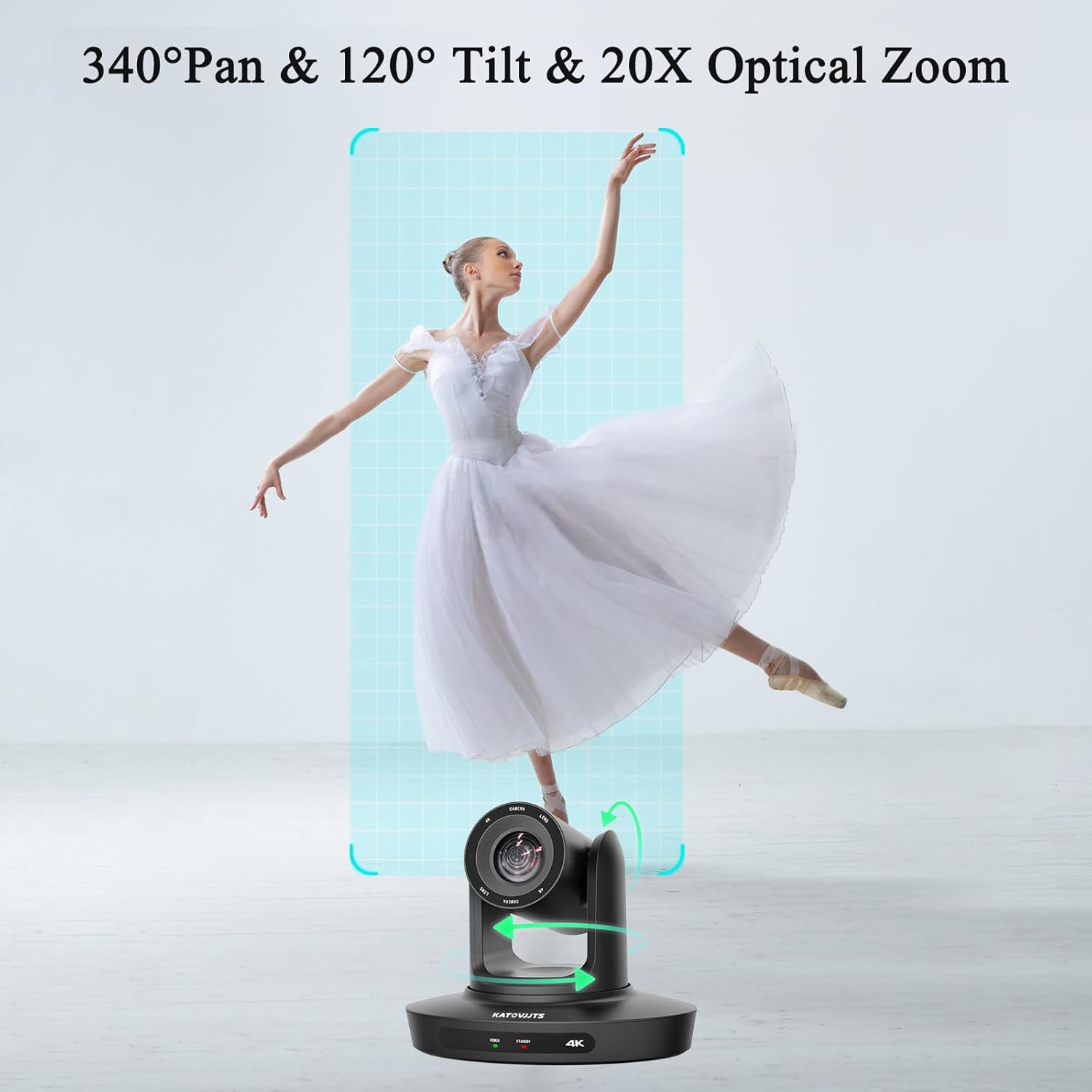 Dancer with pan and tilt movement indicators