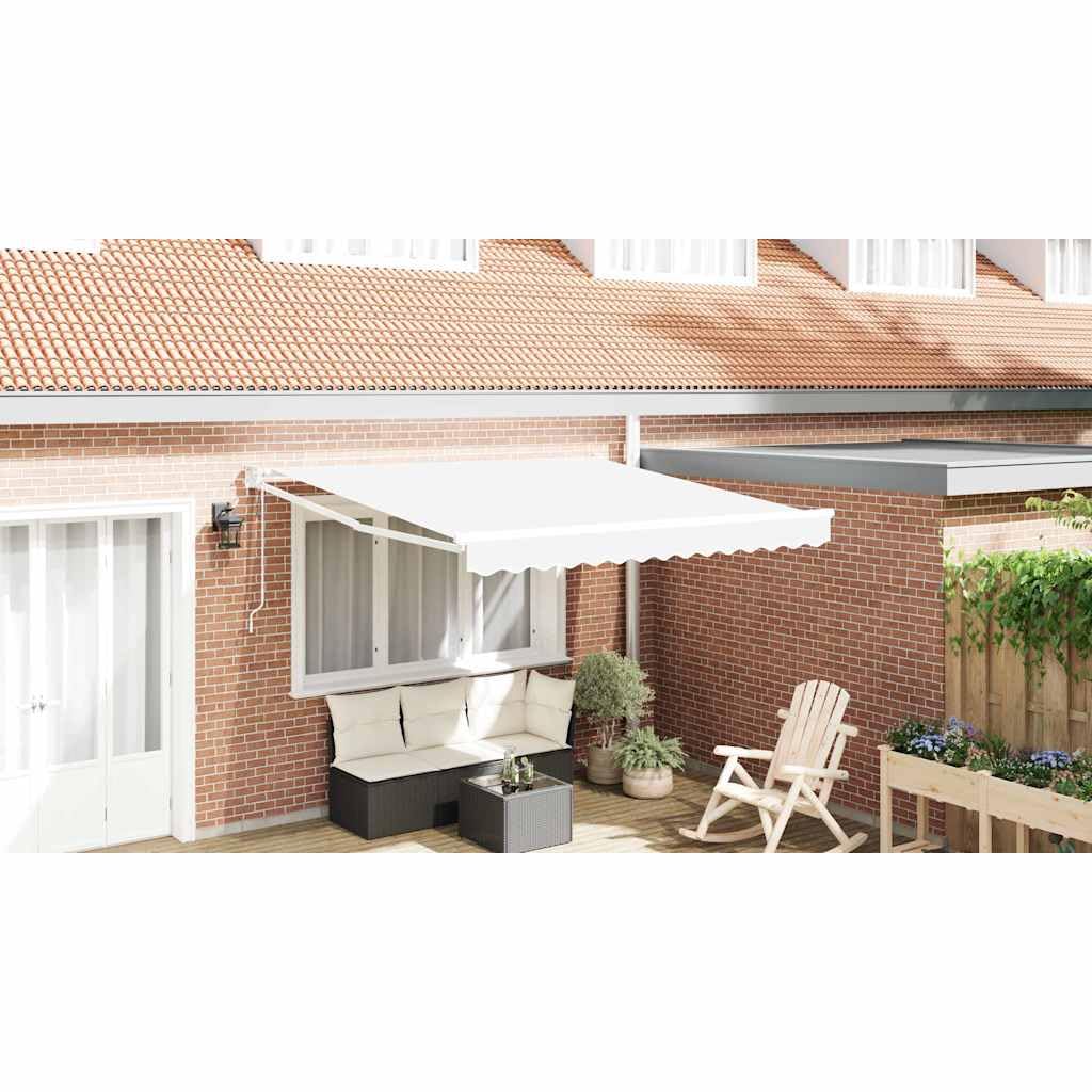Auvent blanc extensible 300x250 cm en polyester résistant aux intempéries