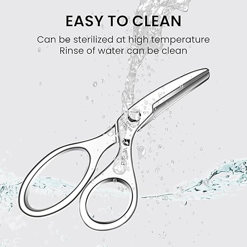 Miniatura 4 de Tijeras de comida para bebés de acero inoxidable, tijeras de comida para bebés con estuche de viaje, ideales para pizza, carnes, fideos, verduras y