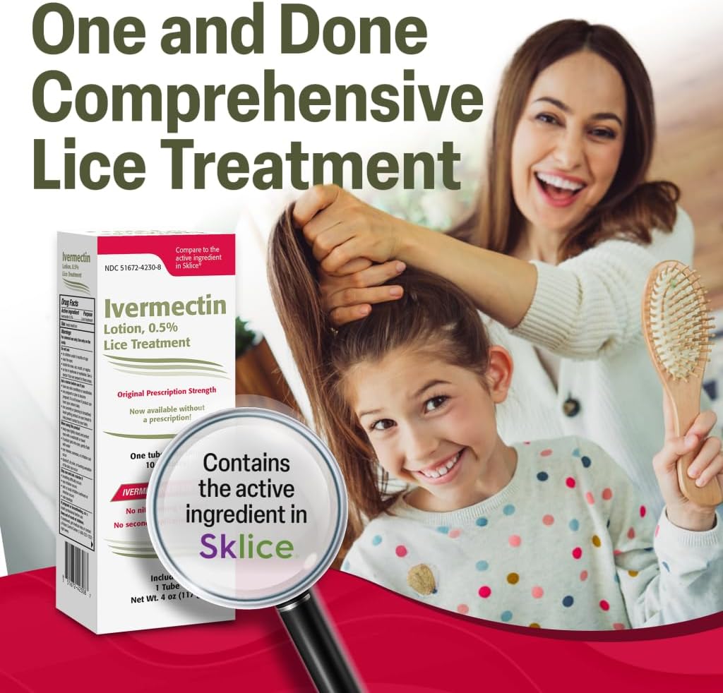 Ivermectin Lotion 0.5% Lice Treatment (4 Fl Oz) Fast-Acting 10-Minute Single Use, Prescription Strength Solution for Head Lice & Eggs, No Nit Combing Required, Adults & Kids 6 Months+ - Image 2