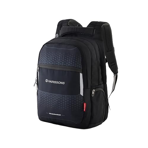 Speckle 40L Travel Laptop Backpack | Water-Resistant Dobby PU Polyester | Fits 15.6" Laptop | Rain Cover, Secret Pocket, Ventilated Back Panel | Work, Travel & College (Black & Grey)