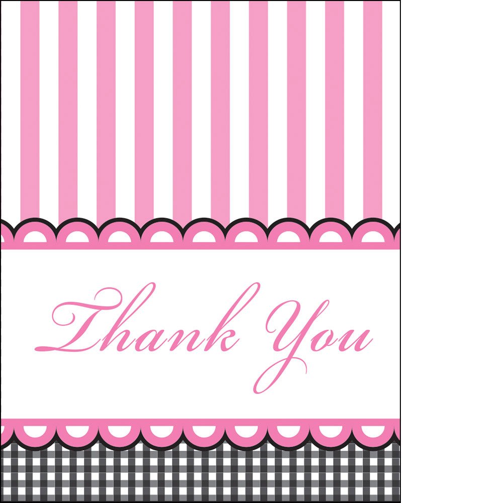 8-Count Thank You Notes, Sweet Baby Feet Pink