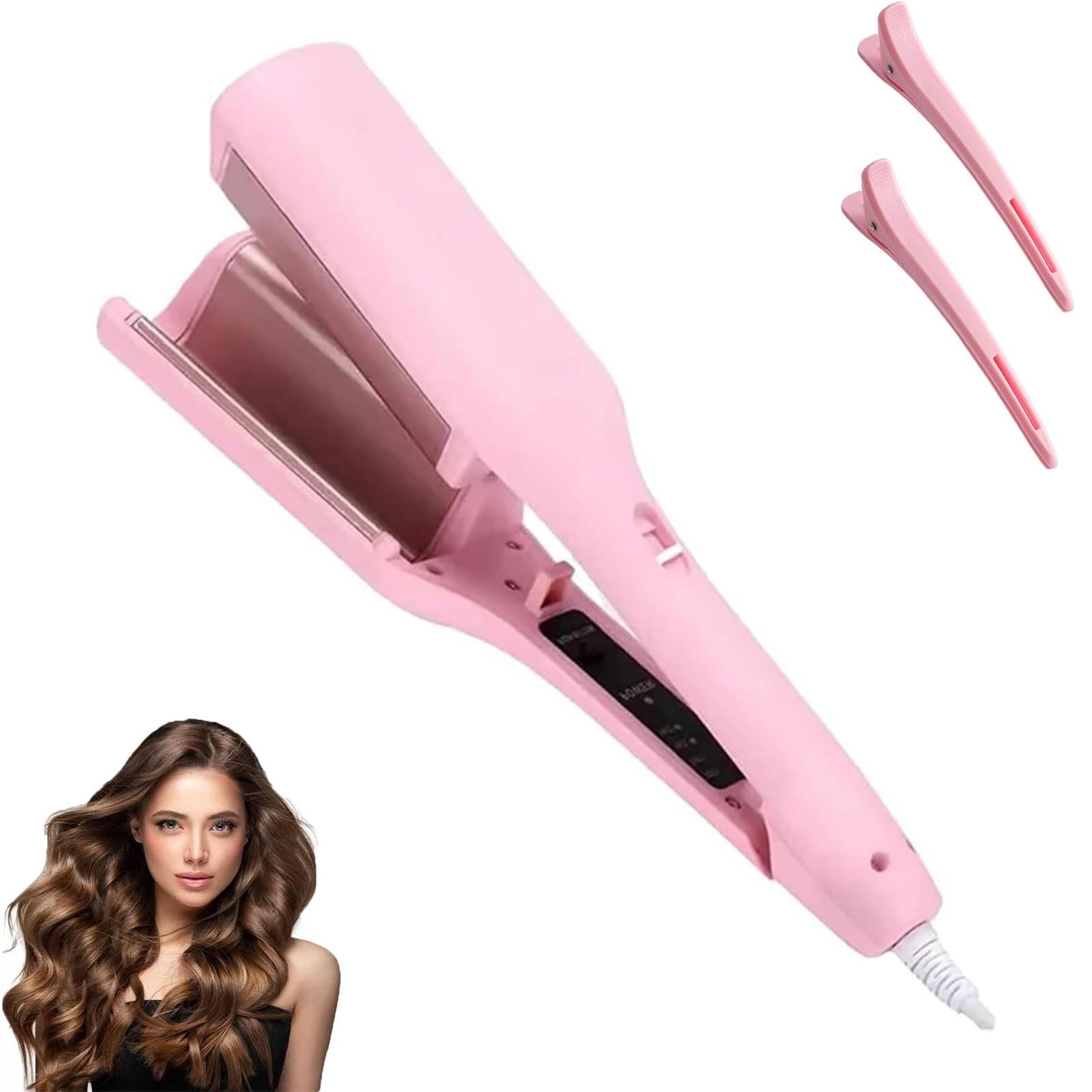 Curluxe French Curls Iron, Curluxe Create Frizz-Free French Curls Effortlessly Curling Irons, French Wave Curling Irons, 15-Second Heat-Up, Four Settings, Travel Curling Iron