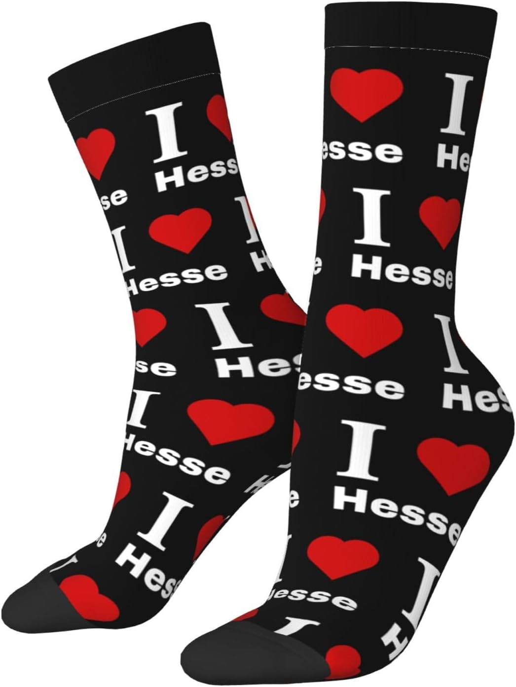 I love Hesse Socks For Men Women Sport Crew Athletic Running Wicking Socks