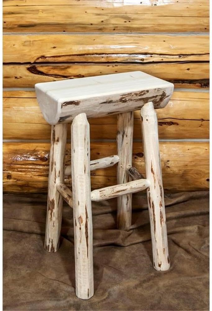 Montana Woodworks Montana Collection Half Log Barstool, Ready to Finish