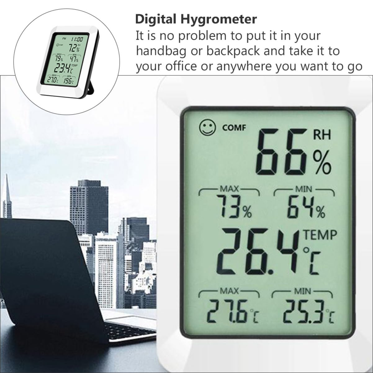 Sosoport 3pièces Thermomètre Numérique Hygromètre Pour Intérieur Moniteur De Température Et Humidité Sans Pile