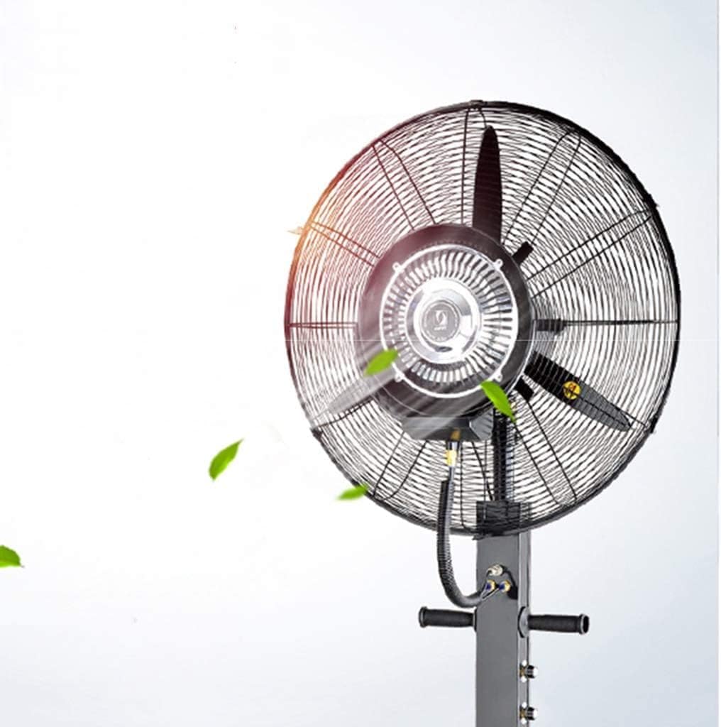 Pedestal Fan, Cooling Misting Spray Humidifier Quiet Tower Atomization Commercial Industrial Rotating Mobile Extendable Adjustable Stand - 50L Water Tank, Black-71cm