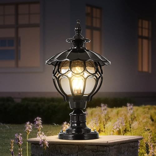 Luces de poste victorianas de granja multiestilo, lámparas de columna para exteriores, impermeables, bola de globo, luz de pilar de poste de jardín