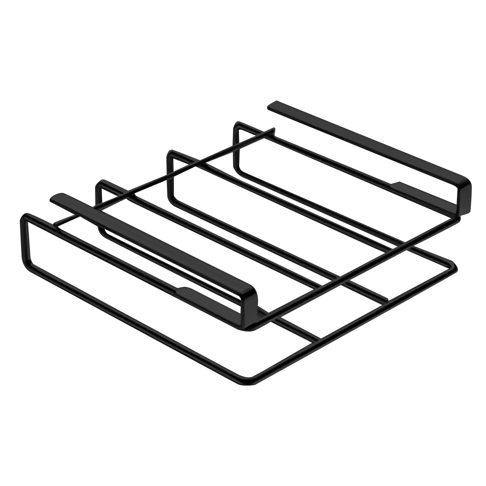 Supporto per taglieri in acciaio inossidabile, multifunzione, organizer multiuso con gancio, supporto per tagliere, gancio per, per la cucina, nero, 26,8 x 25,8 x 3 cm