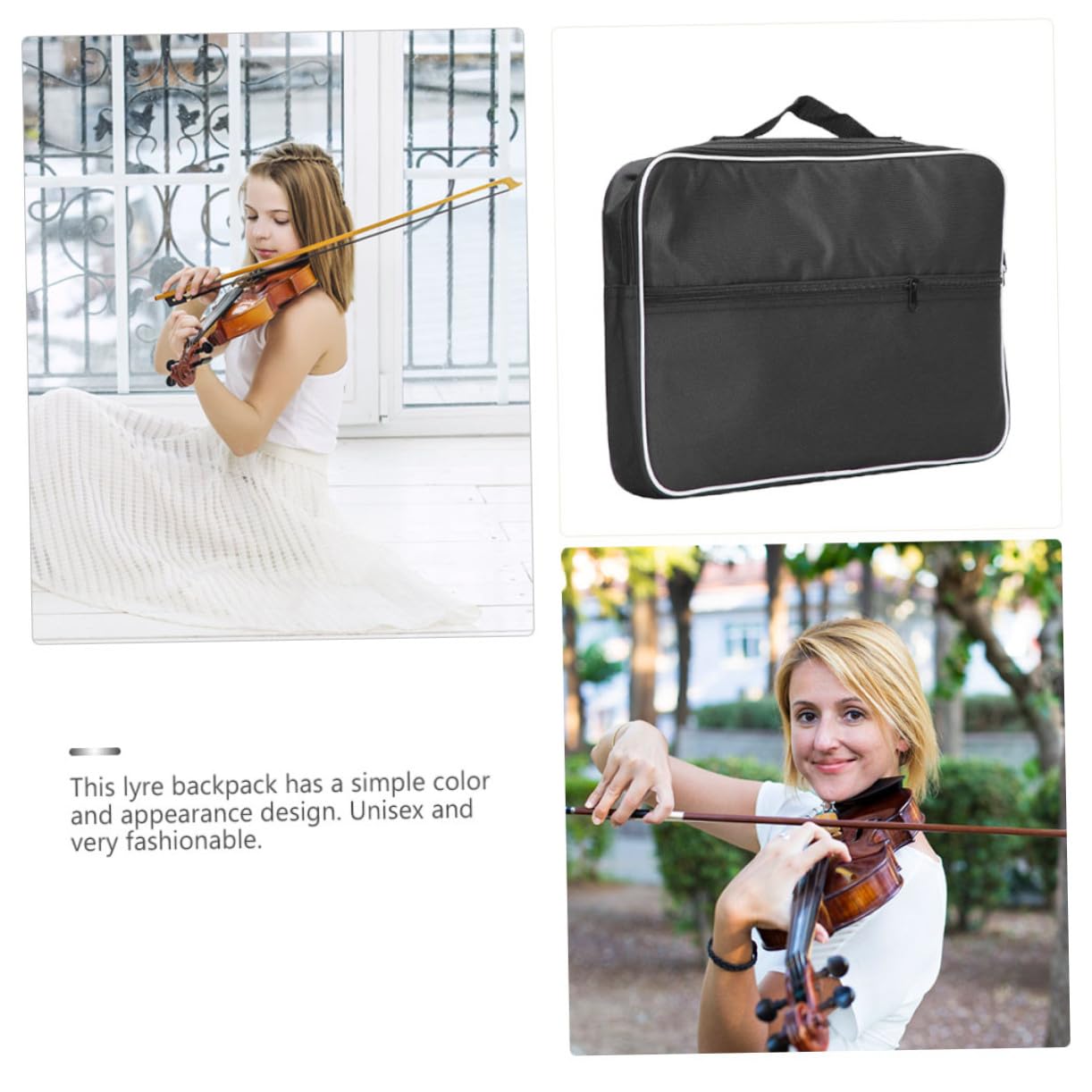 ULTECHNOVO Instrumententasche und Professionelle aus Polyester Lyra Druckverteilend Faltbar Rechteckige Aufbewahrungstasche Weiß und Modisch Schlicht für Lyra für Outdoor Einsatz