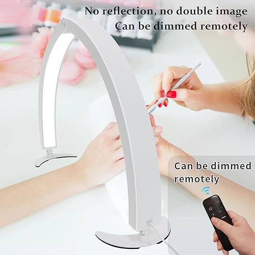 Miniatura 5 de Sonew Luz de media luna de escritorio, 40W 3200K-5600K plegable LED lámpara de escritorio plegable para extensión de pestañas, blanco 100-240V