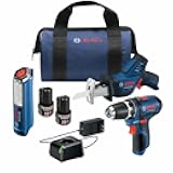 GXL12V-310B22 12V Max 3 Tool Power Tool Combo Kit - Compact Cordless Drill Driver, Pocket Reciprocating Saw, and LED Worklight Set (Includes: 2 Batteries, Charger & Bag)