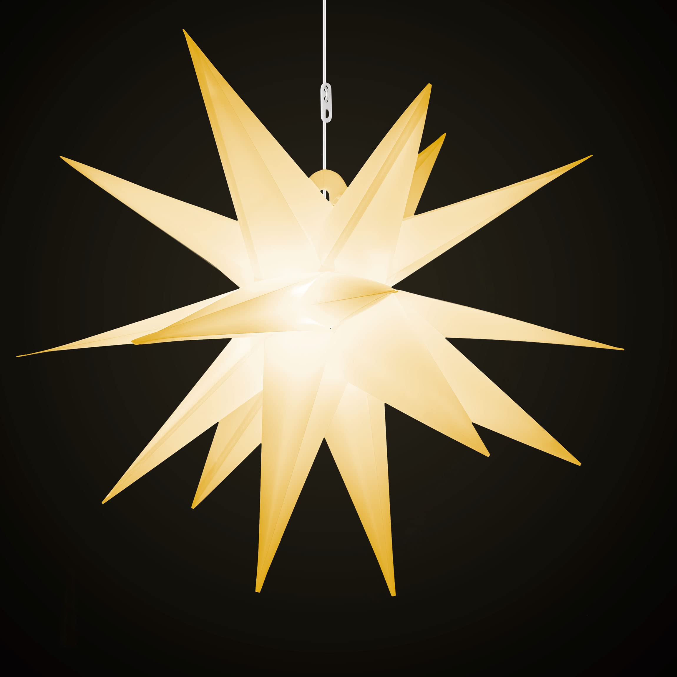 AMARE LED 3D Außenstern XXL Weiß ca. 100 x 100 x 100 cm (B x H x T), für den Innen- und Außenbereich, mit Timer, 100 cm - Netzbetrieb, 9700-1005-101, XXL Stern 100 cm