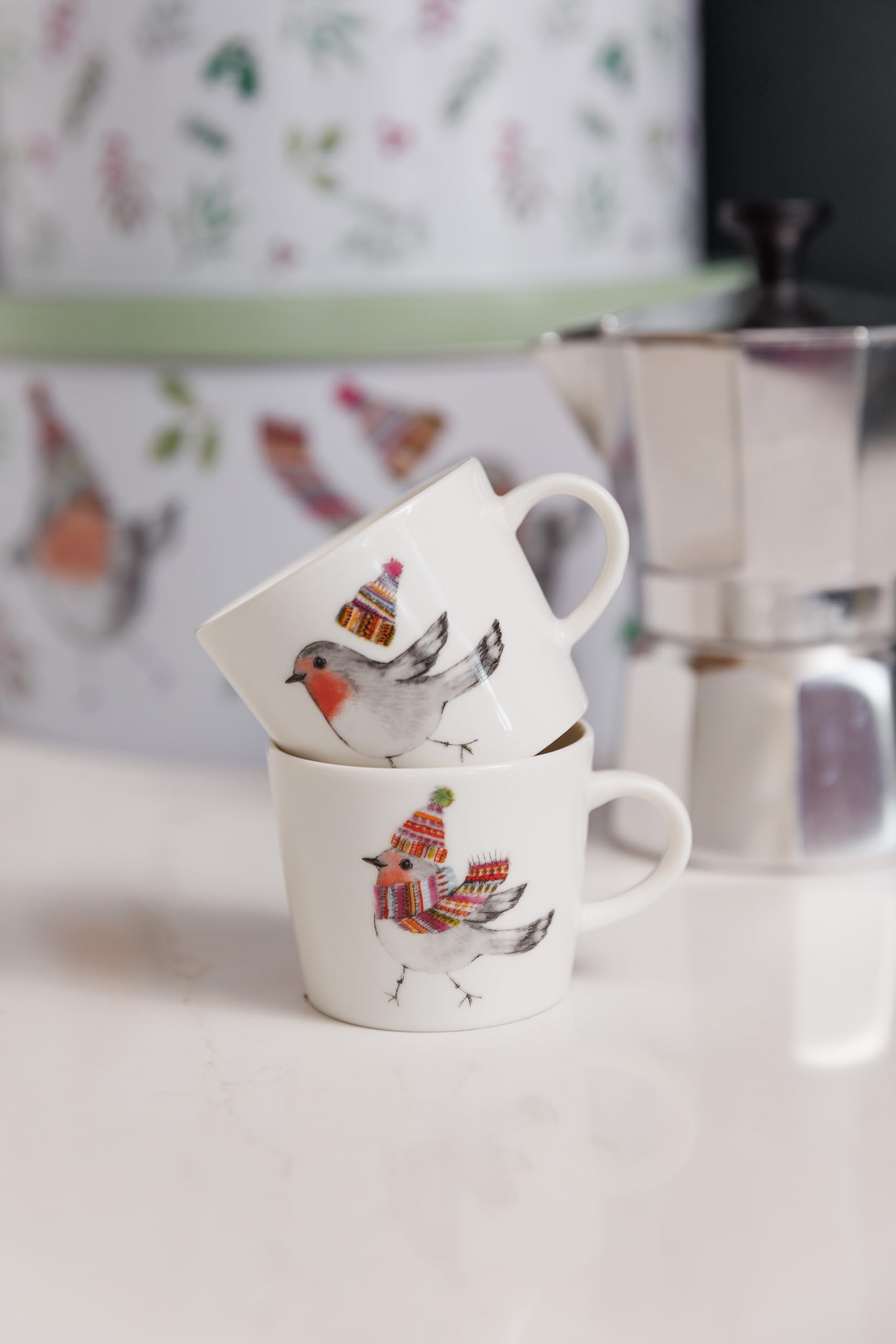 Mikasa Tipperlyhill Robin Filiżanki do espresso, 90 ml, z eleganckiej porcelany, zestaw lub 2 szt., w pudełku prezentowym
